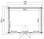 Gartenhaus G221 Carbongrau inkl. Fußboden - 44 mm Blockbohlenhaus, Grundfläche: 12 m², Satteldach