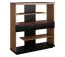 Standregal, 102 cm breit, teilmassiv, Farbe: Walnuss / Schwarz