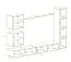 Wohnwand im schlichten Design Balestrand 274, Farbe: Schwarz - Abmessungen: 180 x 280 x 40 cm (H x B x T), mit Push-to-open Funktion