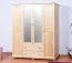 160 cm breiter Kleiderschrank mit 4 Türen, 9 Fächern und 2 Schubladen aus Massiv-Holz | Farbe: Natur | Tiefe: 60 cm Abbildung