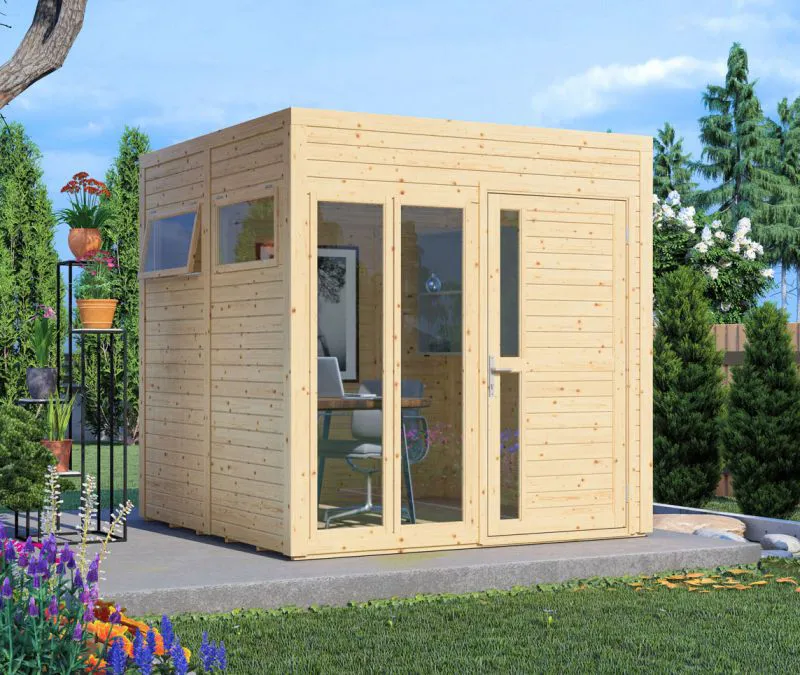 Gartenhaus Jena 04 inkl. Fußboden, Naturbelassen - Elementgartenhaus, Nutzfläche: 5,1 m²