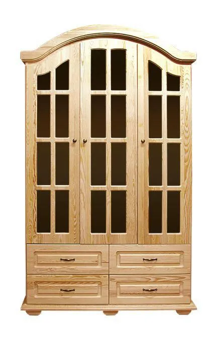 Vitrine Landhaus-Stil, Kiefer Massivholz, Farbe: Natur Abbildung