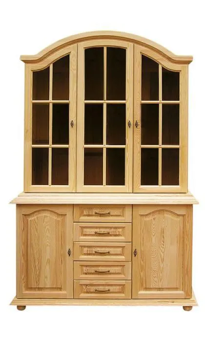Vitrine Landhaus-Stil, Kiefer Massivholz, Farbe: Natur Abbildung
