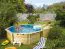 Holzpool Modell 2 C, Farbe: Natur KDI, Ø 509 cm, inkl. Leitern & Terrasse 2-teilig