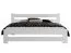 Doppelbett im schlichten Design Nagol 38, Kiefer Vollholz massiv, Farbe: Weiß - Liegefläche: 180 x 200 cm (B x L)