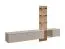 Wohnwand | inkl. Integrierter LED-Beleuchtung | Farbe: Clay Grau / Eiche Coast Evoke | Push-to-open Funktion | 300 x 45 x 160 cm | geriffelte Front | langes TV-Board