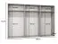 Drehtürenschrank | Farbe: Kaschmir | Soft-Close-Funktion | Griffe: Schwarz | 3 Fächer | 3 Kleiderstangen | Maße: 300 x 52 x 202 cm | ABS | Kleiderschrank