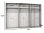 Drehtürenschrank | Farbe: Schwarz | ABS-Kanten | 3 Meter breit | 3 Kleiderstangen | Soft-Close-Funktion | Griffe: Gold | 3 Fächer | Maße: 300 x 52 x 202 cm
