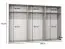 Kleiderschrank | 3 Spiegeltüren | 3 Fächer | Farbe: Kaschmir | 3 Kleiderstangen | Griffe: Kaschmir | Maße: 300 x 52 x 202 cm | Soft-Close-Funktion