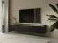 Eleganter TV-Schrank / TV-Board Finghall 01, drei Türen, 1,8 Meter breit, Soft-Close-Funktion, Farbe: Schwarz, Front: gerillt, hängend montierbar, drei Fächer