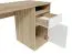 Einfacher Schreibtisch mit weißen Fronten Agia 02, Farbe: Eiche Sonoma / Weiß, eine Schublade, eine Tür, Maße: 74 x 120 x 50 cm, für Büro