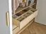 Falttür / Kleiderschrank | Farbe: Beige | 2 Türen | inkl. LED-Beleuchtung | 3 Schubladen | Griffe: Rose Gold | 127 x 60 x 225 cm | eine Kleiderstange
