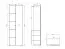 Schrank | 1 Spiegeltür | Farbe: Eiche light Port | 1 ausziehbare Kleiderstange | 4 Fächer | Maße: 64 x 35 x 194 cm | Griffe & Beine: Schwarz | für den Eingangsbereich