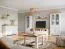 TV-Unterschrank Bresle 07, Kiefer massiv, Farbe: Weiß / Natur - Abmessungen: 58 x 155 x 48 cm (H x B x T)