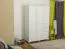 Kleiderschrank Kiefer Vollholz massiv weiß lackiert Junco 04 - Abmessung 195 x 135 x 59 cm