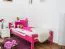 Einzelbett "Easy Premium Line" K1/2n, Buche Vollholz massiv rosa lackiert- Liegefläche: 90 x 190 cm