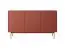 Kommode Cascob 02 mit Soft Close System und 6 Fächern, Keramikrot / Eiche, 83 x 144 x 37 cm, schlichtes griffloses Design, viel Stauraum