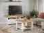TV-Unterschrank Bresle 07, Kiefer massiv, Farbe: Weiß / Natur - Abmessungen: 58 x 155 x 48 cm (H x B x T)