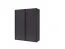 Schiebetürenschrank / Kleiderschrank Nikea, Farbe: Grafit - Abmessungen: 198 x 180 x 60 cm (H x B x T)