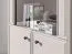 Vitrine | klein | 4 Türen | Farbe: Kaschmir / Eiche Windmill dunkel | Soft-Close-Funktion | Maße: 92 x 40 x 150 cm | 4 Fächer | für Wohnzimmer