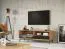 TV-Unterschrank Salleron 05, Wildeiche massiv geölt, Farbe: Natur / Schwarz - Abmessungen: 54 x 160 x 50 cm (H x B x T)