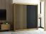 Schiebetürenschrank / Kleiderschrank Borgis 05A, Farbe: Eiche Artisan / Schwarz matt - Abmessungen: 200 x 200 x 62 cm (H x B x T)