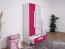 Jugendzimmer Kinderzimmer Set C Walter, 6-teilig, Farbe: Rosa Hochglanz / Weiß