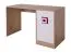 Kinderzimmer - Schreibtisch Fabian 10, Farbe: Eiche Hellbraun / Weiß / Rosa - 78 x 120 x 50 cm (H x B x T)