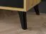Kommode Lassila 04, Farbe: Eiche Artisan / Schwarz - Abmessungen: 83 x 165 x 40 cm (H x B x T), mit 2 Türen, 3 Schubladen und 2 Fächern