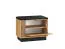 Sitzbank mit Stauraum / Schuhschrank Lautela 02, Farbe: Eiche / Schwarz - Abmessungen: 49 x 60 x 34 cm (H x B x T), mit 1 Tür und 2 Fächern