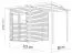 Holz-Gerätehaus / Gartenhaus 1,8 x 3,24 Meter (inkl. Dach) | aus vorgefertigten Elementen| unbehandelt | mit Pultdach Abbildung