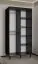 Schmaler Schiebetürenschrank mit fünf Fächer Jotunheimen 254, Farbe: Schwarz - Abmessungen: 208 x 100,5 x 62 cm (H x B x T)
