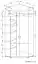 Drehtürenschrank / Eckkleiderschrank Bulolo 20, Farbe: Weiß / Nuss - Abmessungen: 198 x 100 x 100 cm (H x B x T)