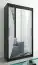 Schiebetürenschrank / Kleiderschrank Serbota 02 mit Spiegel, Farbe: Schwarz / Weiß matt - Abmessungen: 200 x 120 x 62 cm ( H x B x T )