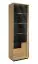 Bücherschrank, Vitrine - teilmassiv, Farbe: Eiche / Schwarz, 63 cm breit Abbildung