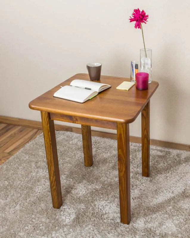 Esstisch Esszimmertisch 60x60 cm Kiefer massiv, Farbe: Eiche Abbildung
