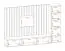 Außergewöhnliche Wohnwand Kinn 05, Farbe: Dunkelblau / Eiche - Abmessungen: 162 x 210 x 40 cm (H x B x T), mit genügend Stauraum