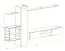 Moderne Wohnzimmerwand mit Push-to-open Funktion Valand 17, Farbe: Weiß - Abmessungen: 180 x 270 x 40 cm (H x B x T)