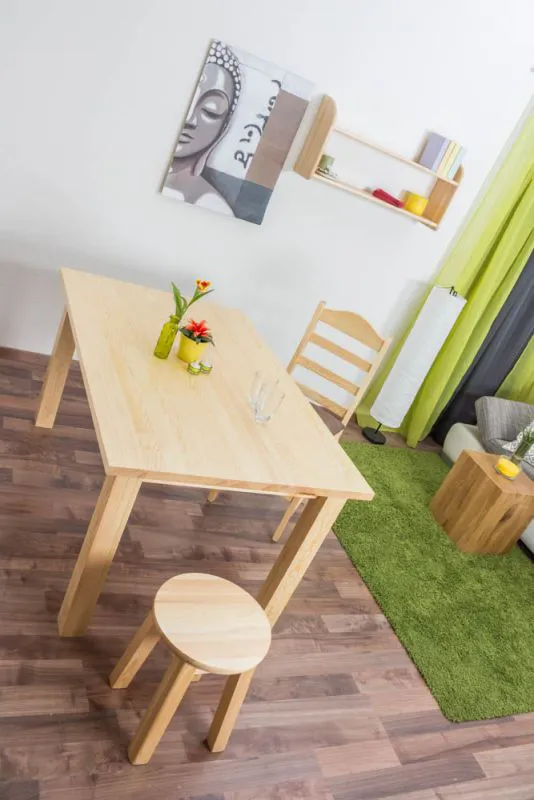 Tisch Kiefer massiv Vollholz natur Junco 240B (eckig) - Abmessung 90 x 140 cm