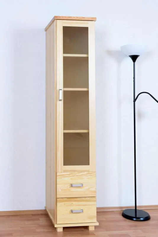 Schrank schmal, Kiefer Massivholz natur - Abmessungen: 195 x 40 x 50 cm (H x B x T) Abbildung