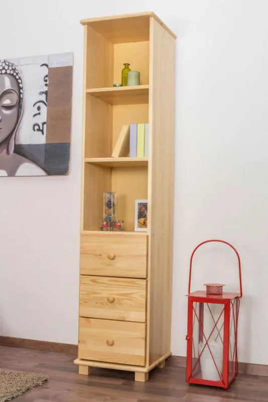 Bücherregal - 40 cm breit, Kiefer Holz-Massiv, Farbe: Natur Abbildung