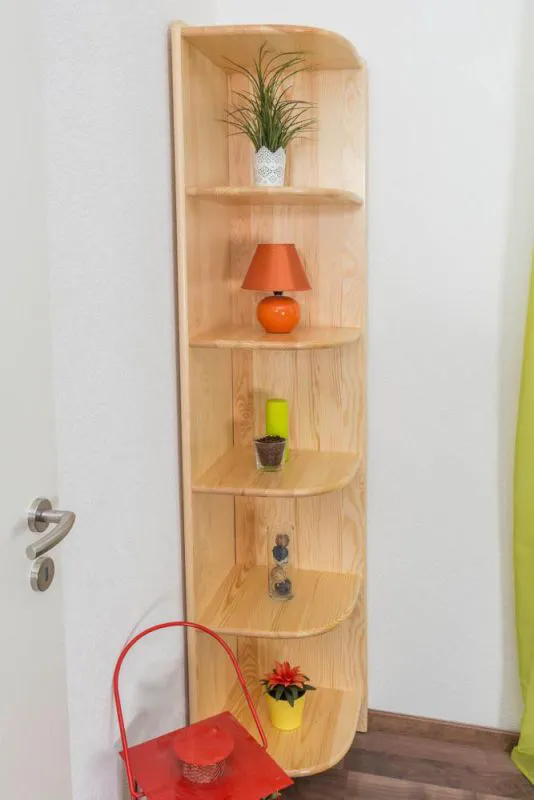 Regal, Küchenregal, Wohnzimmerregal, Bücherregal - 40 cm breit, Kiefer Holz-Massiv, Farbe: Natur Abbildung