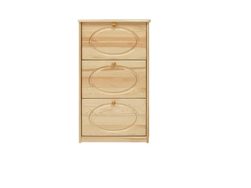 Schuhschrank 016 Kiefer massiv Vollholz natur 016 - Abmessung 115 x 58 x 29 cm (H x B x T)