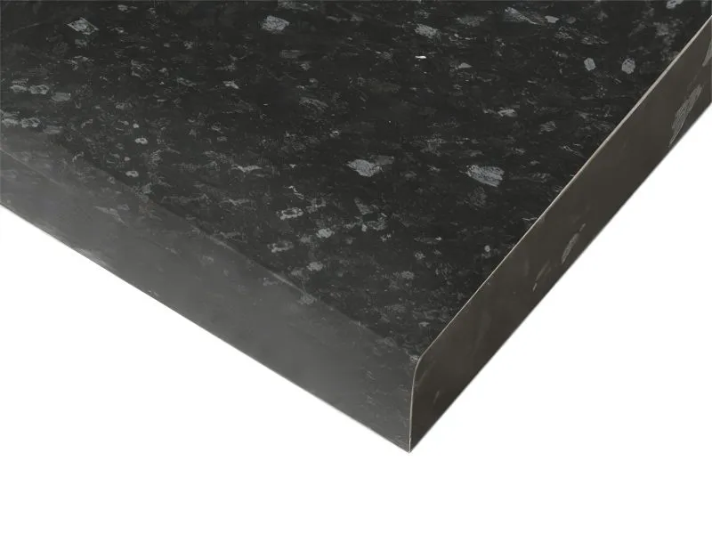 Arbeitsplatte für Küchenzeile / Küchenblock | Farbe: Feuerstein Schwarz | 180 x 60 x 3,8 cm