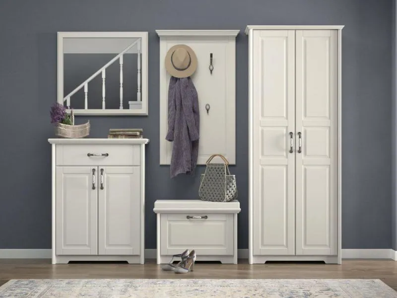 Easy Möbel Garderobe Komplett - Set E Falefa, 5-teilig, Farbe: Weiß Abbildung
