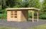 Gartenhaus SET mit Pultdach inkl. Anbaudach, Farbe: Naturbelassen, Grundfläche: 6,16 m²