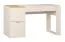 Schreibtisch mit zwei Schubladen | Farbe: Beige | inkl. Praktische Organizer | Maße: 142 x 63,5 x 79 cm | Griffe: Eiche | Soft-Close-Funktion | für Büro