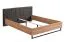 Doppelbett mit gepolsterten Kopfteil Crina 08, Farbe: Eiche Artisan / Grau, ABS-Kanten, Beine: Metall, Liegefläche: 180 x 200 cm