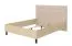 Doppelbett | gepolstertes Kopfteil | Farbe: Eiche light Port / Beige | ABS-Kanten | Liegefläche: 160 x 200 cm | Beine: Schwarz