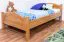 Einzelbett / Gästebett Buche massiv Vollholz Erlefarben 113C, inkl. Lattenrost - 100 x 200 cm (B x L)